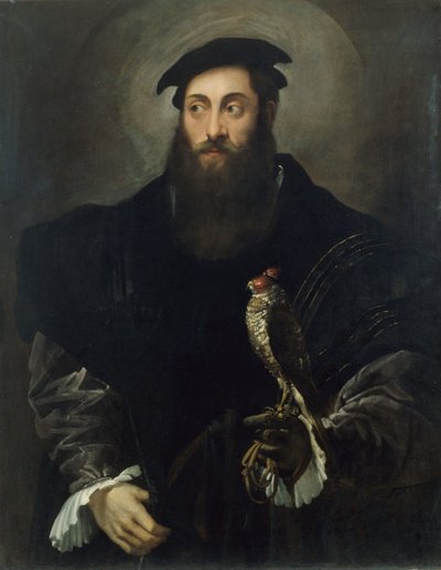 Portrait of a Gentleman with a Falcon by Niccolo dellAbbate